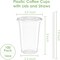 100 Pack 16 oz Plastic Iced Coffee Cups with Lids and Straws, Disposable Clear Coffee Cups with Lids for Cold Coffee, Smoothie, or Any Drinks